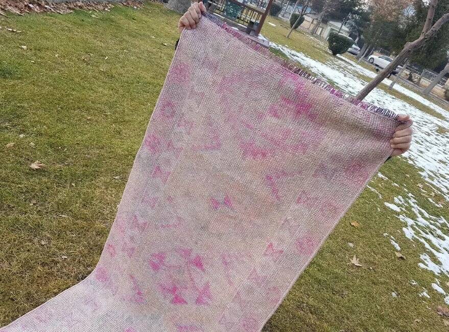 Vintage Turkish hallway rug 74x440 cm