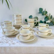 St Amand 10-person coffee service – Vintage white and gold porcelain