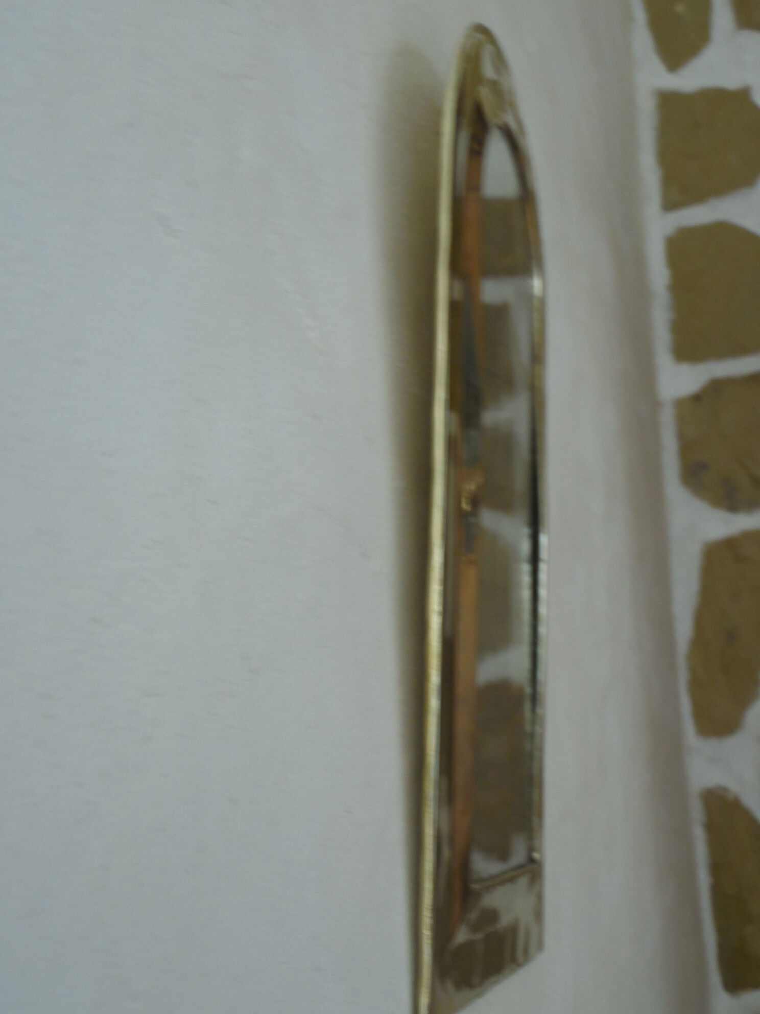 Wall mirror shape window edge brass 18x35cm