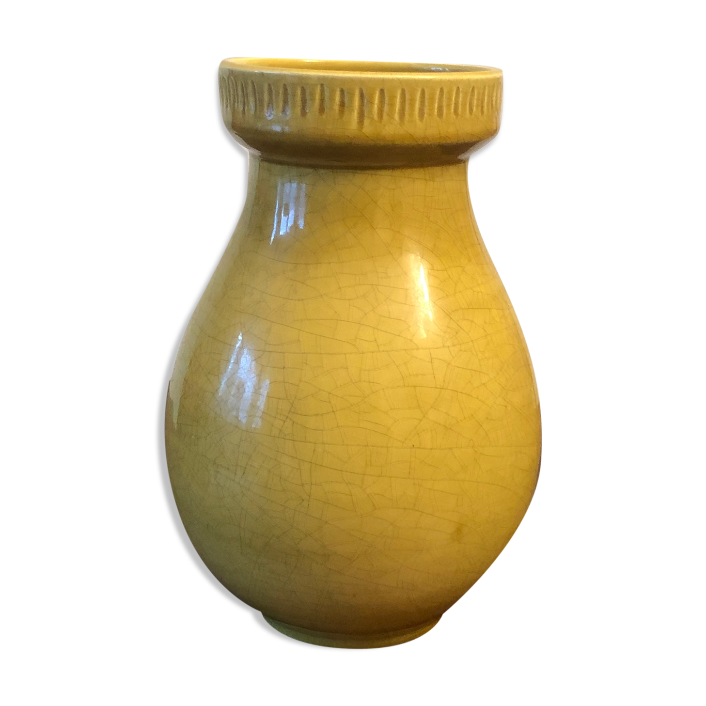 Italian vase in cracked ceramic 60s