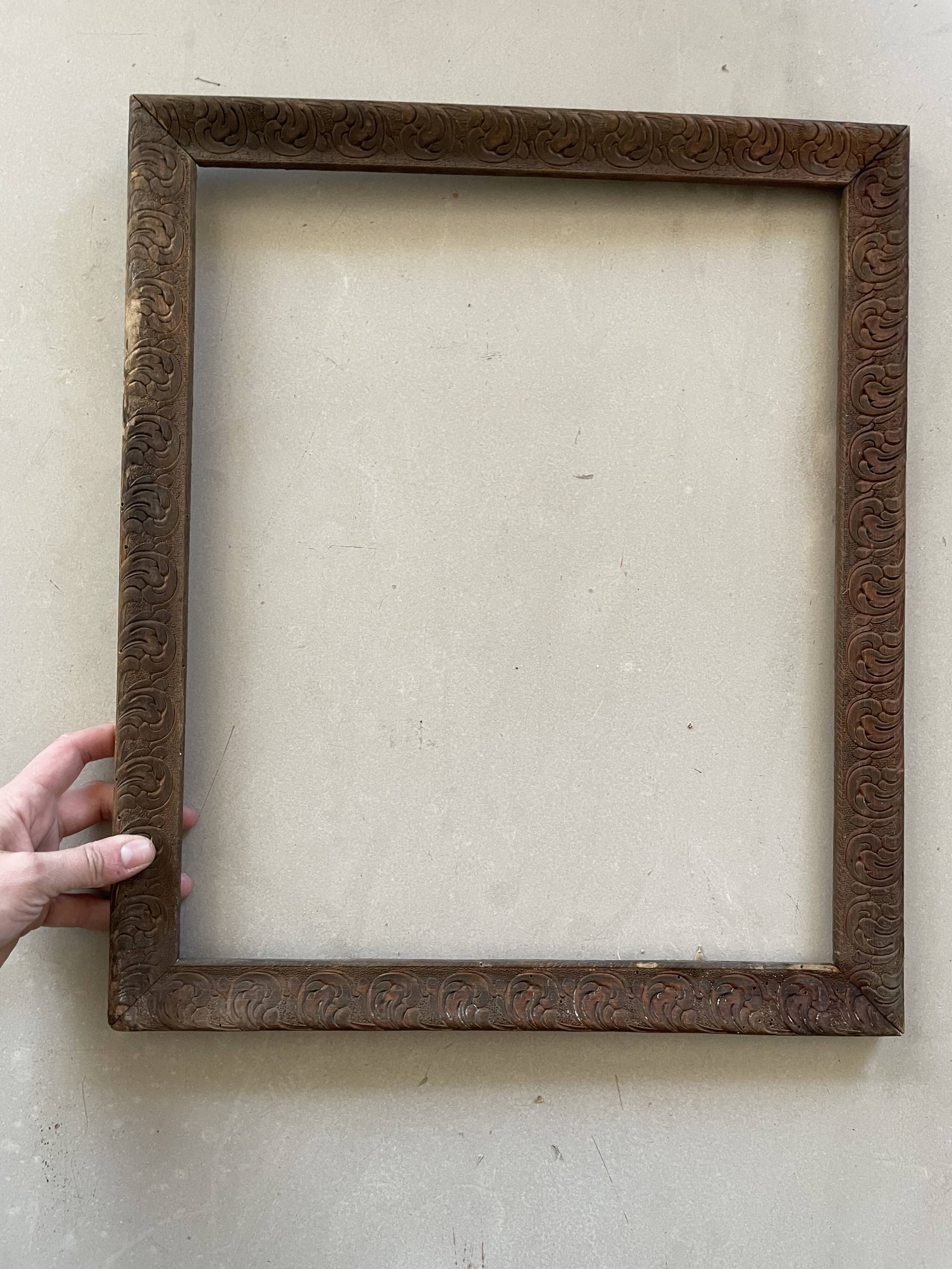 Old carved wooden frame 40x47cm