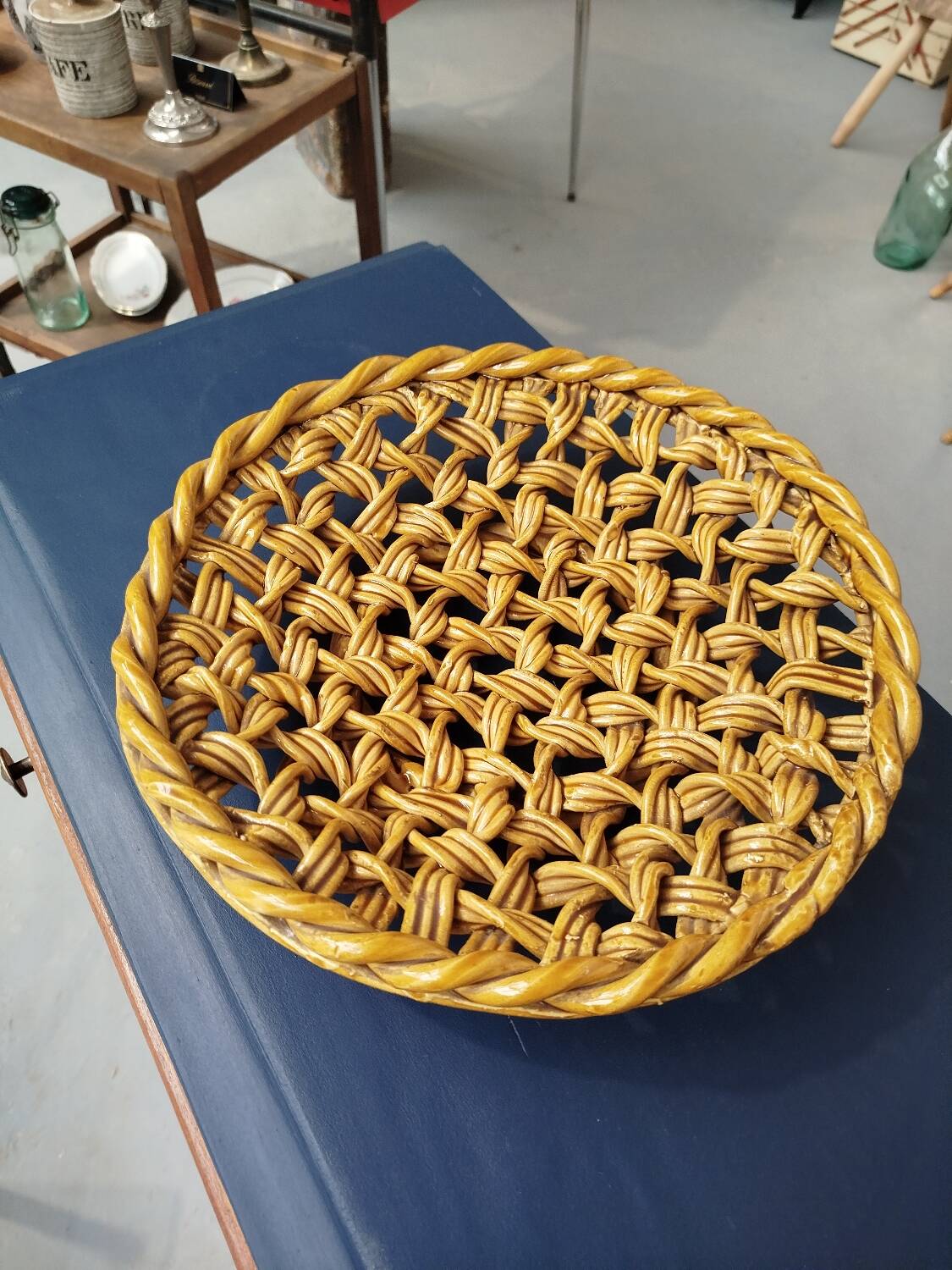 Vintage ceramic fruit basket