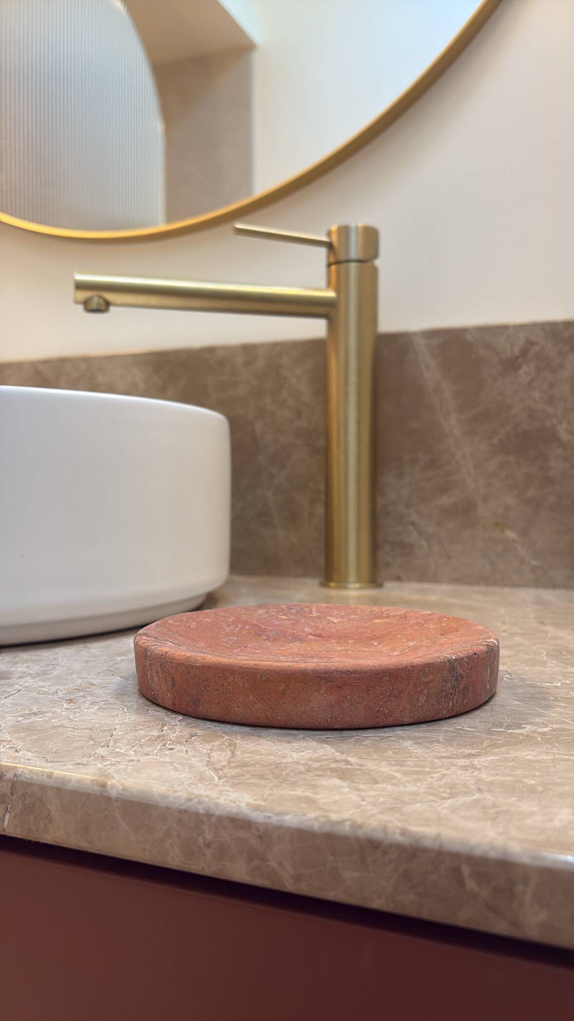 travertine valet tray, decorative red travertine tray