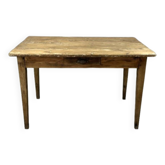 Table en bois massif avec tiroirs