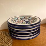 Service of 6 ethnic fish pattern soup plates