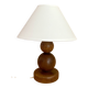Wooden ball lamp, 2M fabric cable, cotton shade