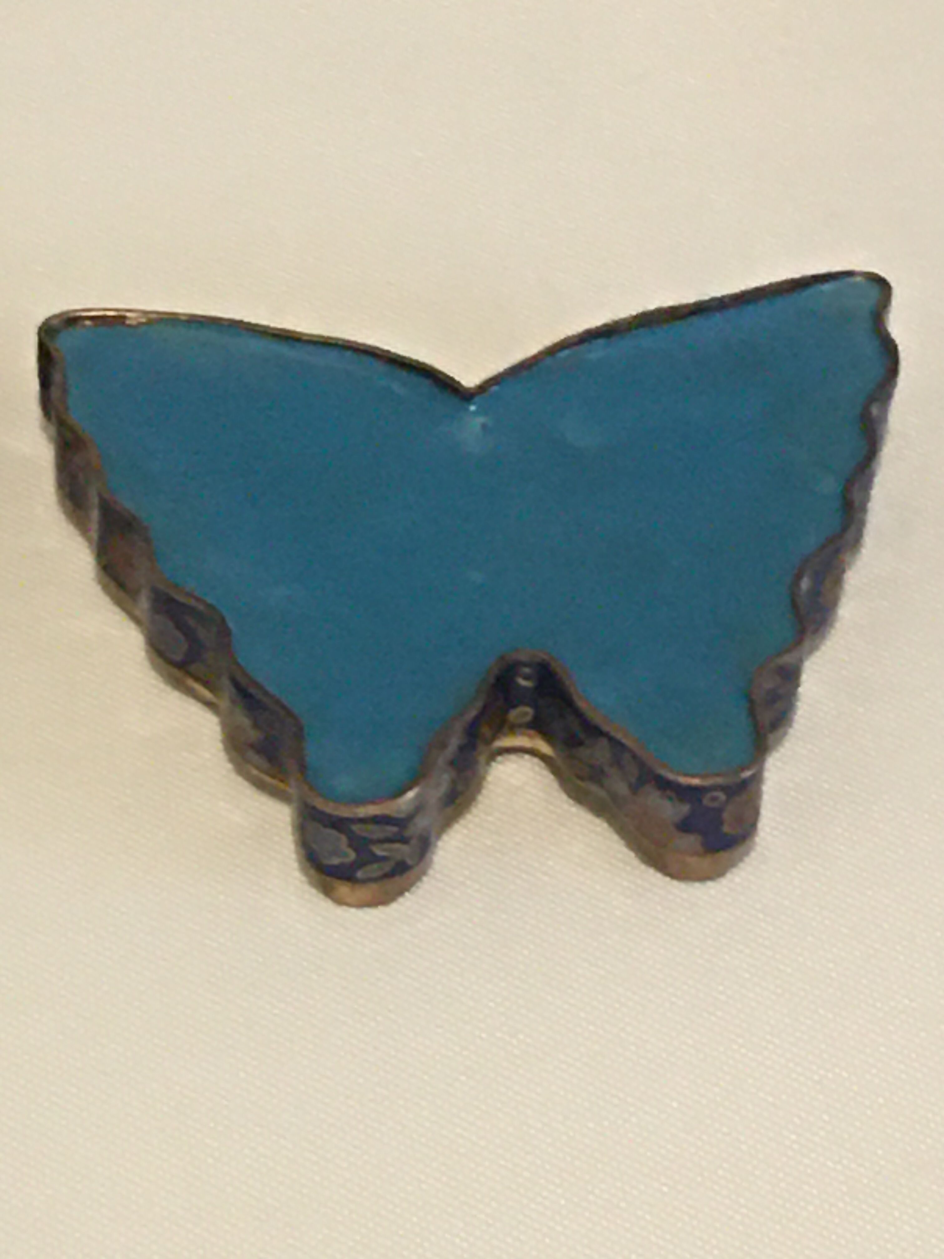Enamelled brass butterfly box