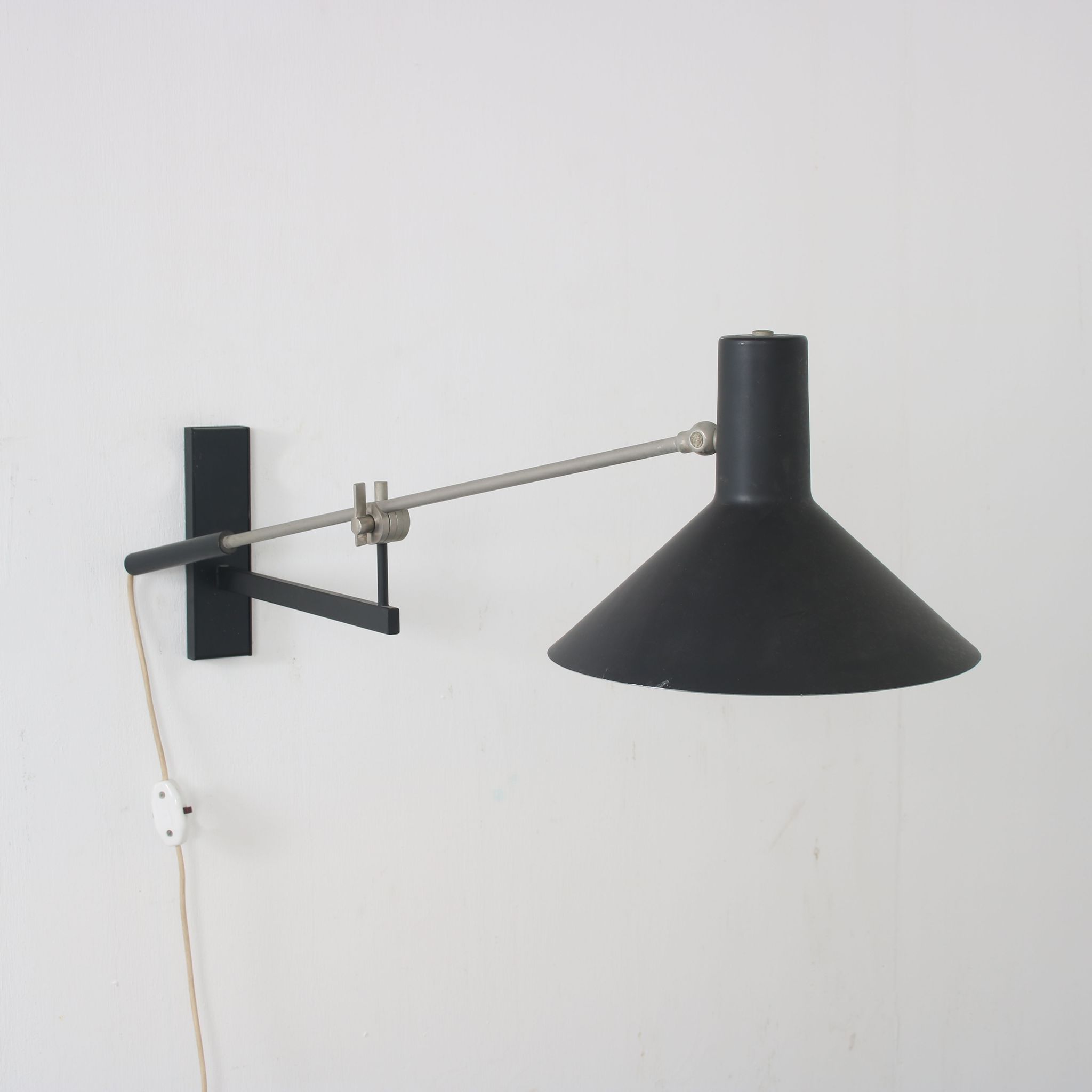 1960s Model “7105” wall lamp by J.J.M. Hoogervorst for Anvia, Netherlands