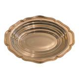 Plat creux métal argenté contour double filet