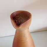 Conical soliflore vase in beige / vintage ceramic 60s-70s