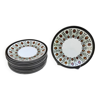 12 flat plates Boch La Louvière 60s
