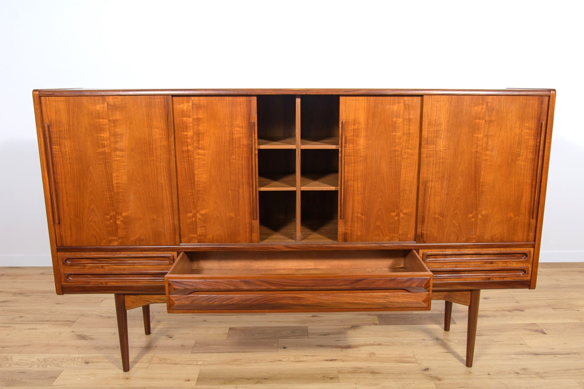 Mid-century danish high sideboard in teak, 1960s