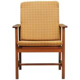 Fauteuil jaune, design danois, années 1970, designer : Børge Mogensen