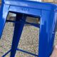 Genuine tolix h75 industrial metal bar stool, stackable, blue.