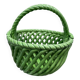 Basket dish in green woven earthenware / old ceramic