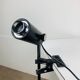 Vintage black metal clamp spotlight