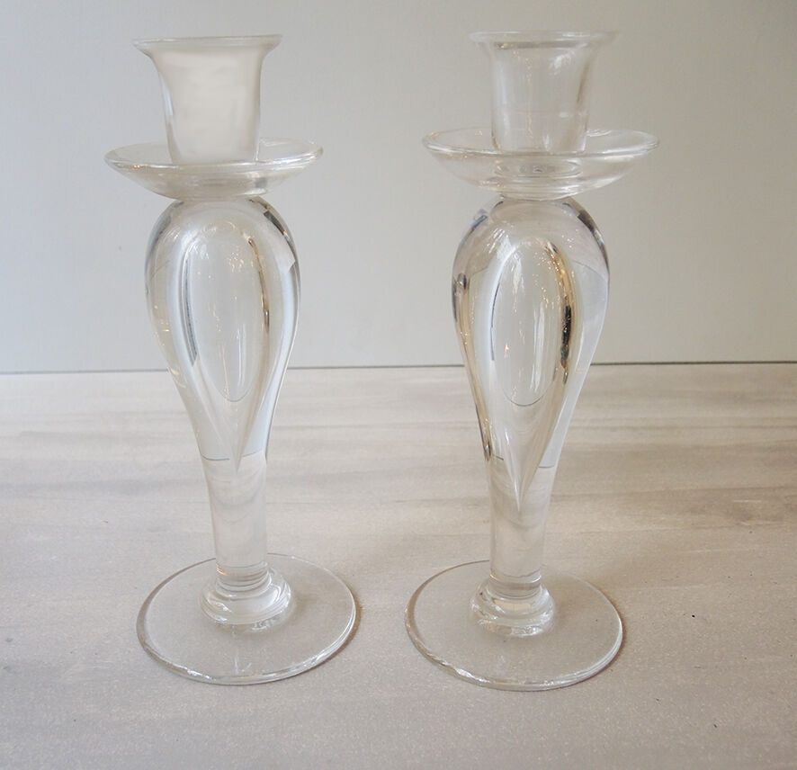 Pair of St Louis crystal candlesticks