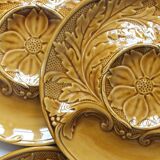5 artichoke plates in earthenware in vintage Gien slurry