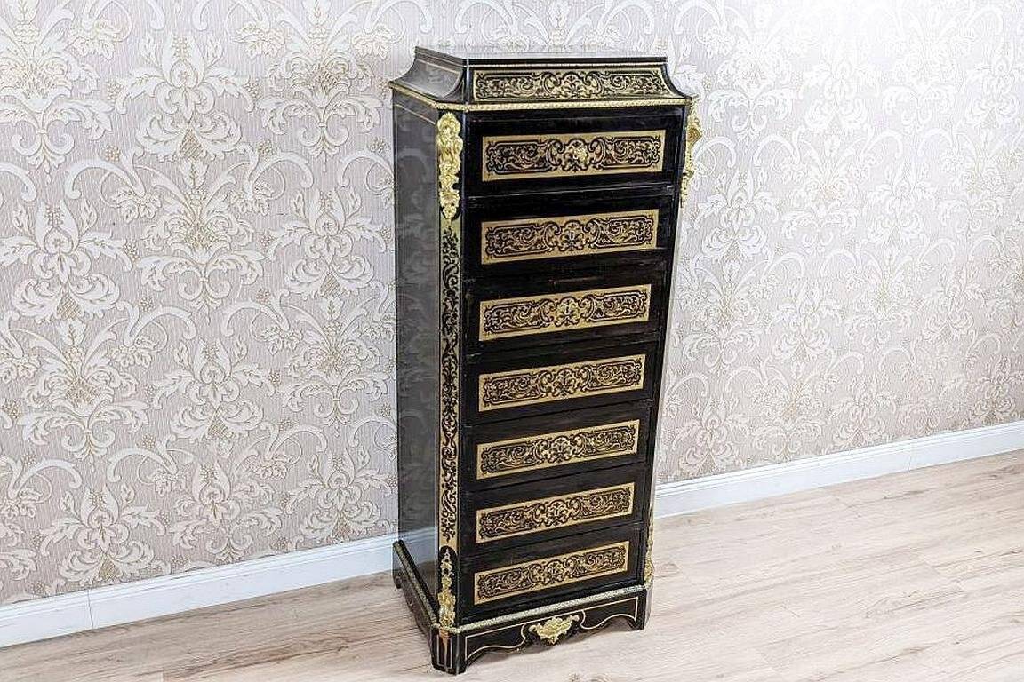 Antique Baroque Revival Inlaid Dresser, 1890s