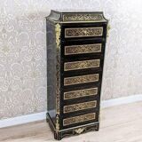Antique Baroque Revival Inlaid Dresser, 1890s