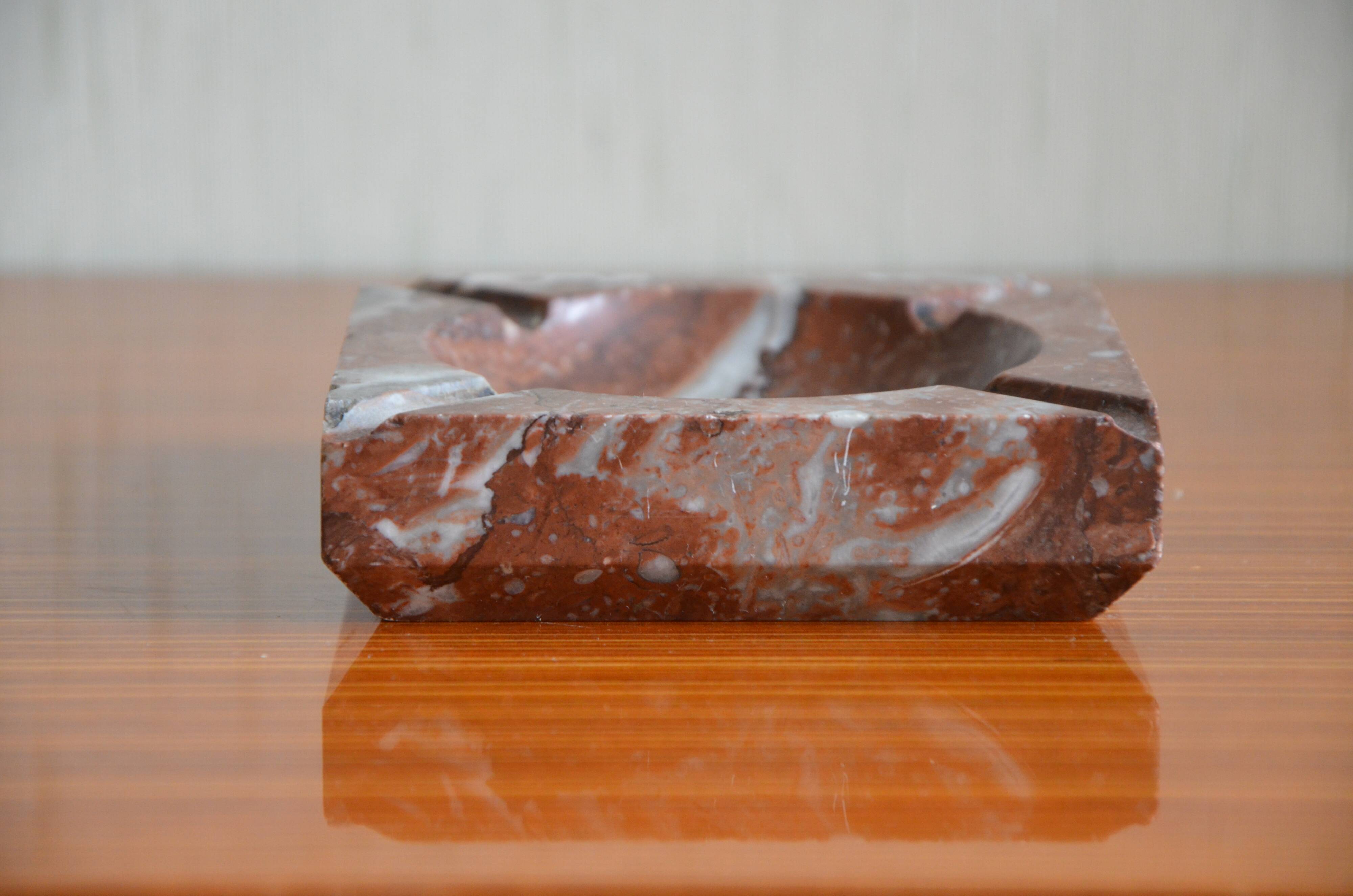 Red marble ashtray