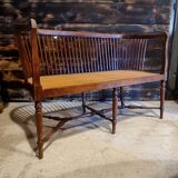 Wooden bench and cannage