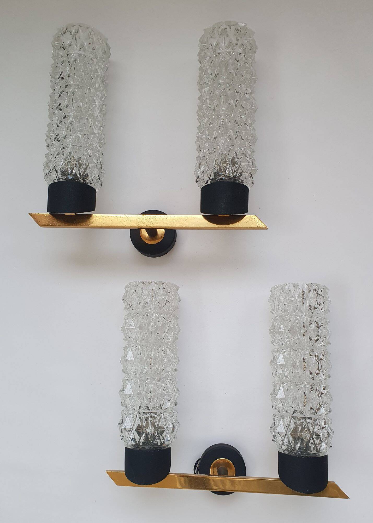 Pair of Arlus designer gold wall lights