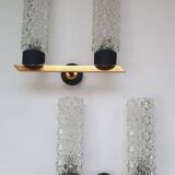 Paire d'appliques murales dorées design Arlus