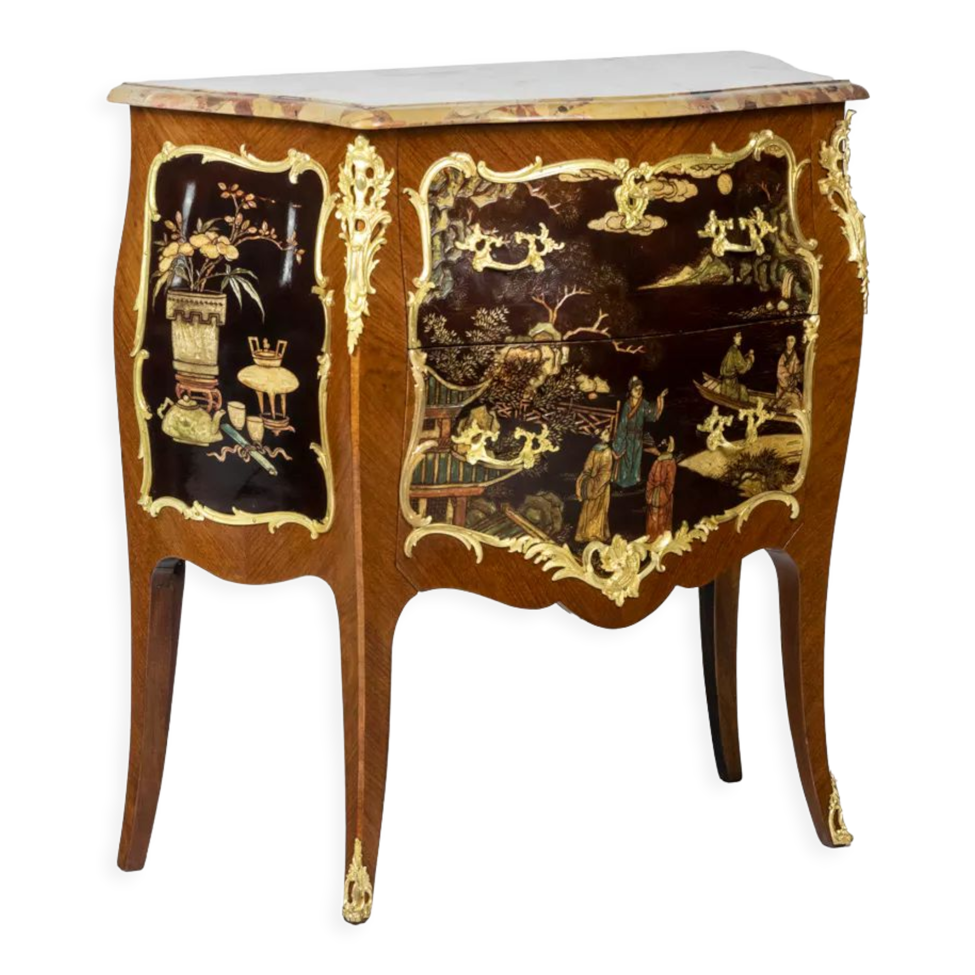 Louis XV style jumping chest of drawers, circa 1950