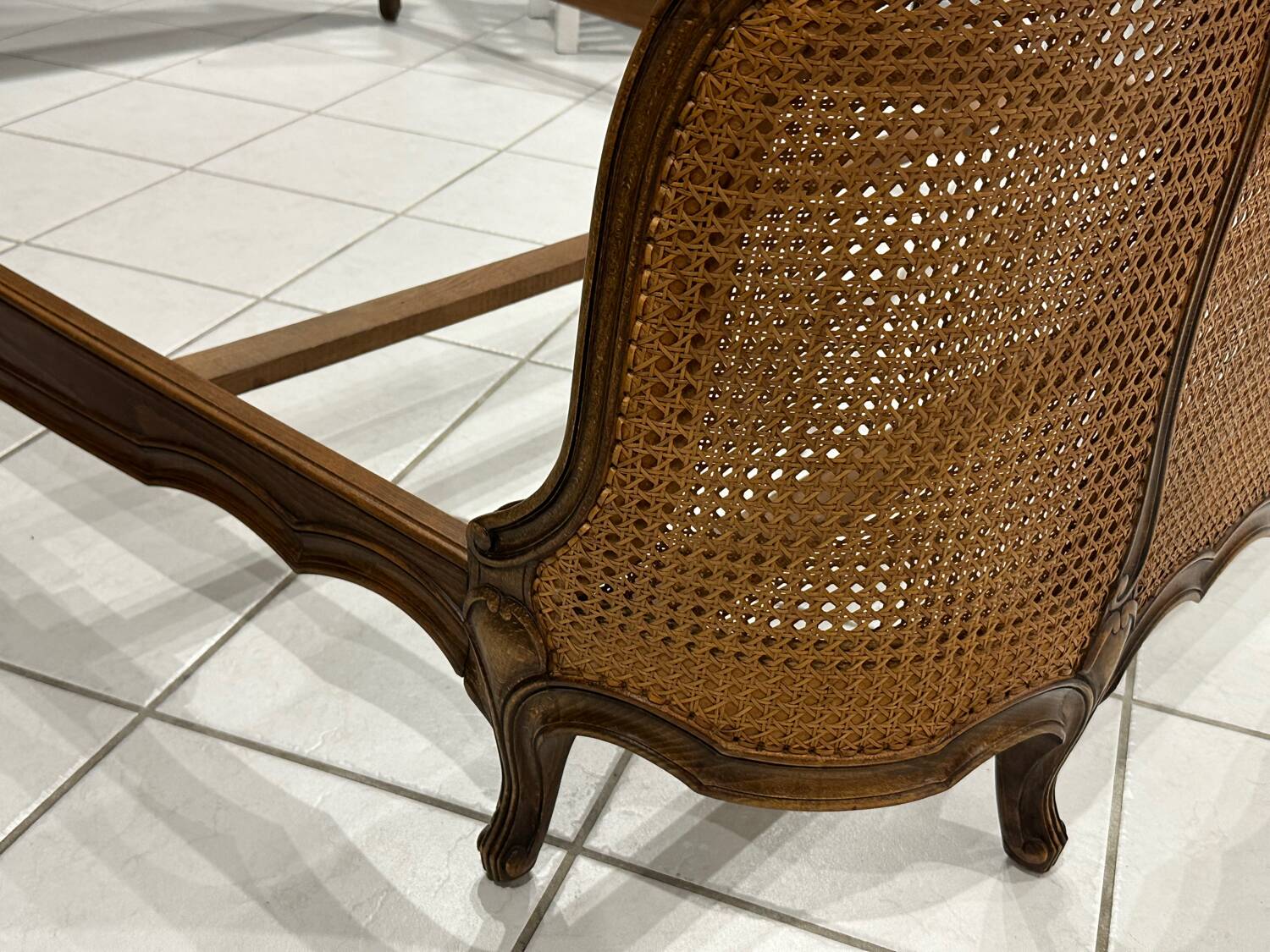 Double wicker basket in Louis XV style, 1950.