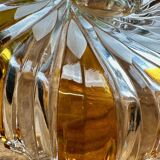 Vintage two-tone amber and clear glass salad bowl