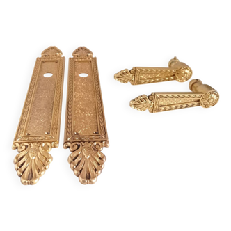 Bronze door plate and handles