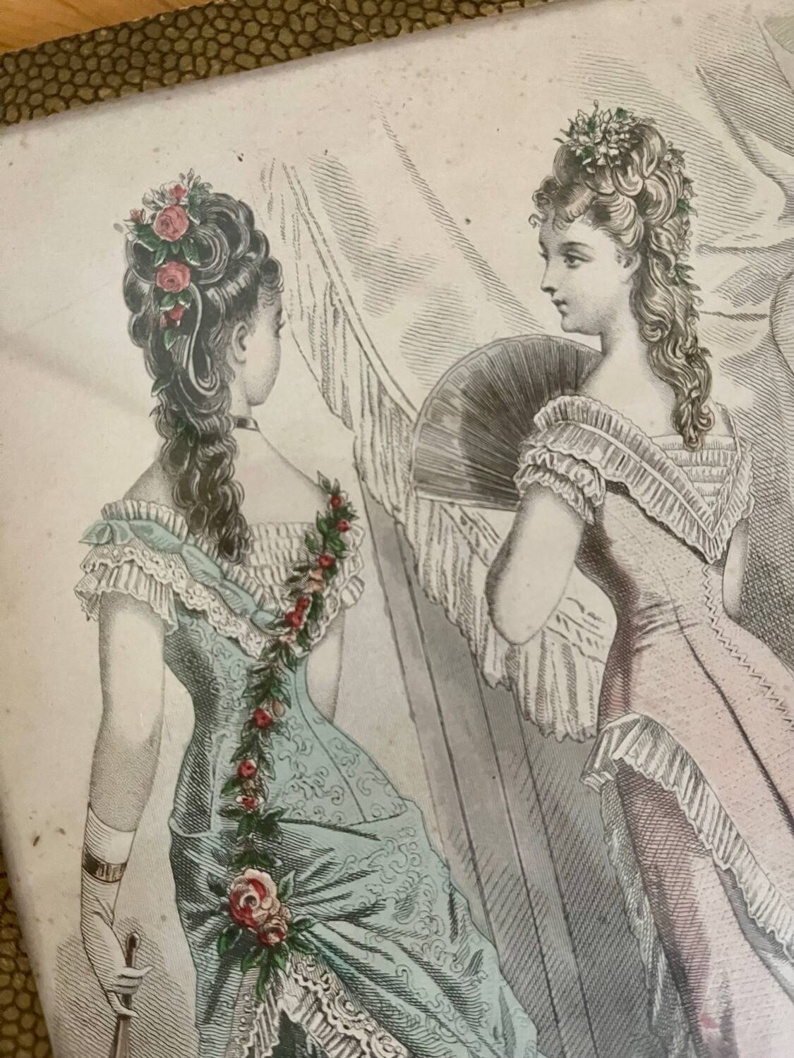 Gravure de mode de paris ancienne