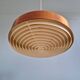 Scandinavian pendant light in copper and teak, 1960s