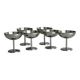 6 small stainless steel dessert bowls on stands