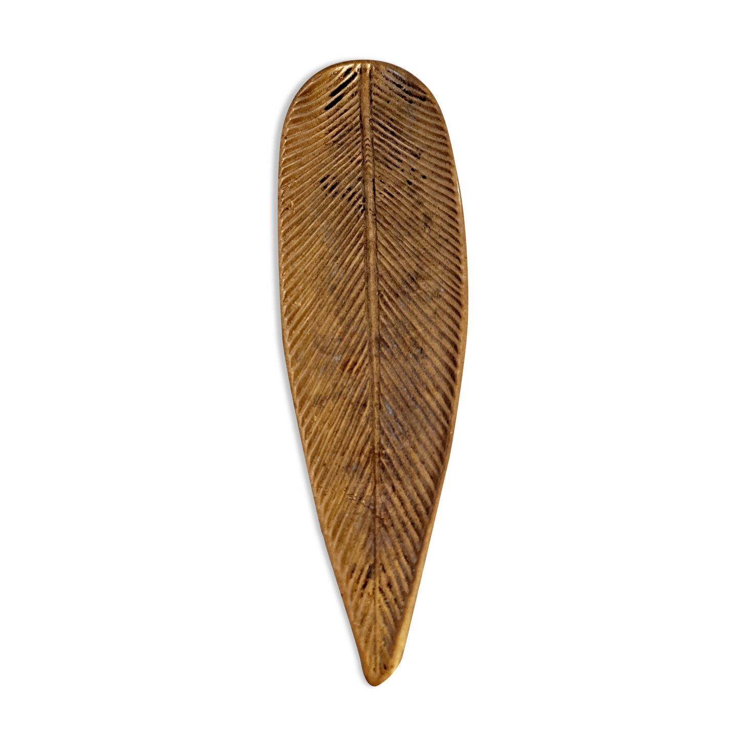 Empty brass leaf pocket