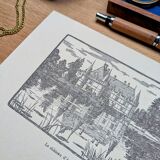 Printed in 1933, the castle of Azay-Le-Rideau, Indre-et-Loire.