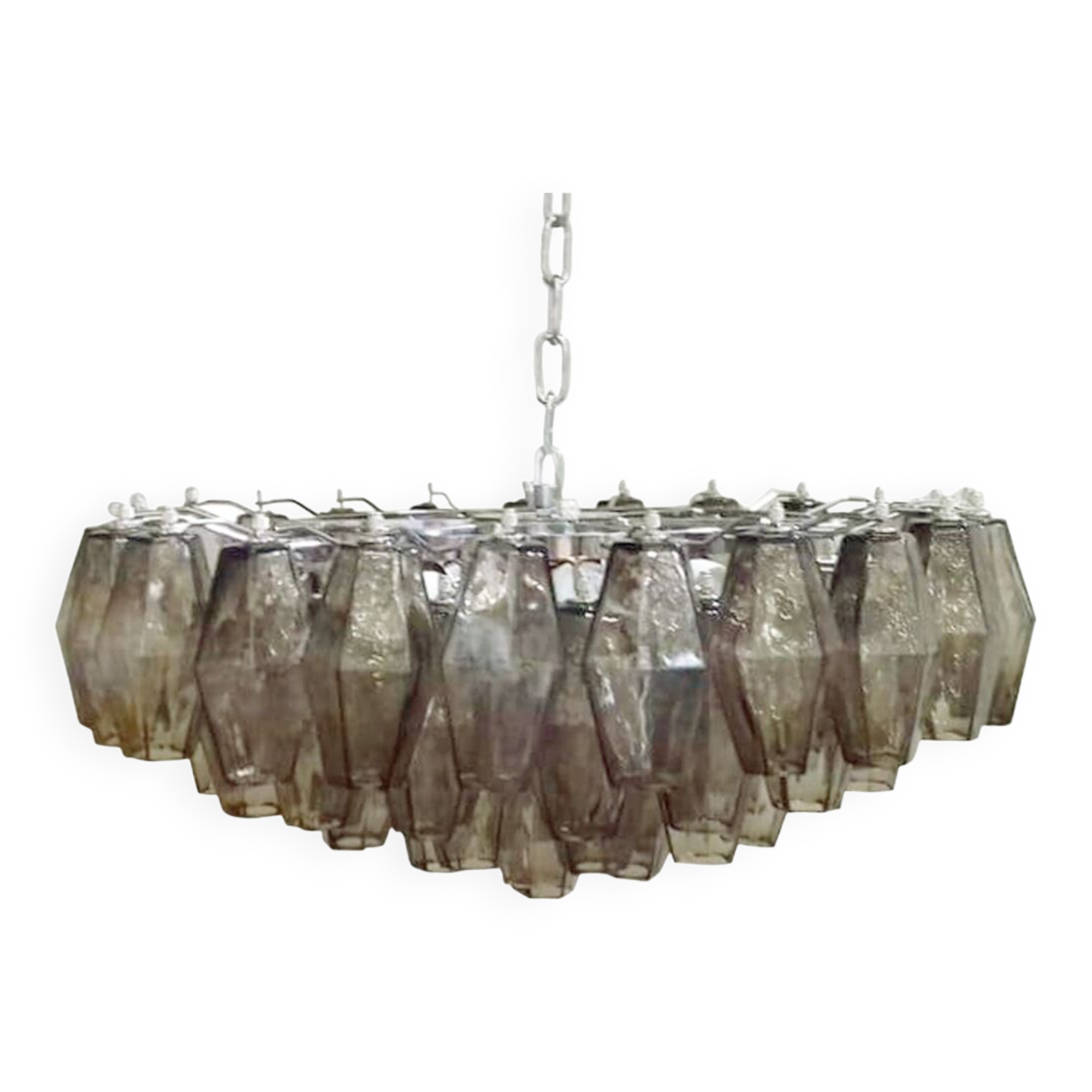 Fume’ “poliedri” murano glass chandelier d60