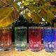 6 multicoloured hand-painted oriental style tea glasses
