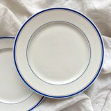 2 assiettes à dessert en porcelaine ancienne style empire 19eme siècle