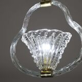 Charming Ercole Barovier Art Deco Chandelier, 'Bullicante' Glass Murano, 1940s