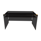 Smoked glass and metal desk, 1970s.