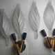Pair of wall sconces with Italian leaf design in Barovier Murano style.