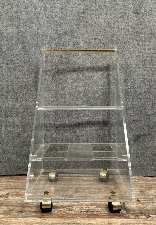 Italian work from the 1980s: bar cart on wheels in altuglas