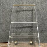 Italian work from the 1980s: bar cart on wheels in altuglas