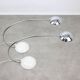 Vintage arc table lamp in white and chrome from meblo, 1980s