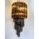 Set of Two Venetian Fumè "Quadriedro" Murano Glass Wall Sconces