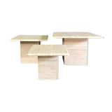 Travertine side tables