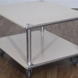 Designer coffee table in metal and lacquer 1970