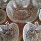 Service à dessert ou à salade de fruits vintage 8 pièces en verre opaque texturé en forme de pomme
